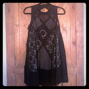 Free People Angel/Crochet  Lace Mini Dress